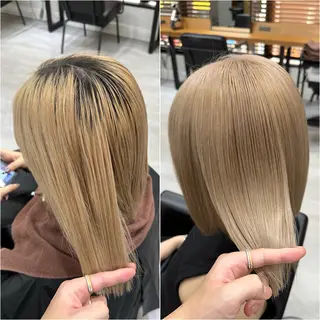 ショート カラー KEISUKE/ ブリーチ🧡エクステのヘアスタイル