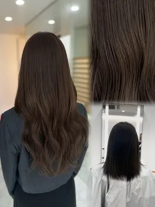 ロング カラー シールエクステ 赤み無し/透明感のヘアスタイル