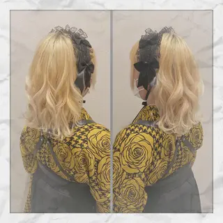 ミディアム ヘアアレンジ ヘアセット/着付け 𓇼 松本 夏美𓇼のヘアスタイル