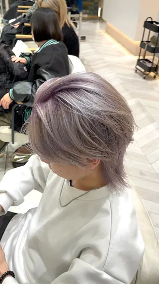 ミディアム カラー メンズ 🥇メンズパーマ /縮毛矯正/木村神心のヘアスタイル