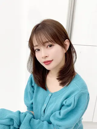 ミディアム カラー ヘアアレンジ 最小顔周り&レイヤー 特化/池袋/kokiのヘアスタイル