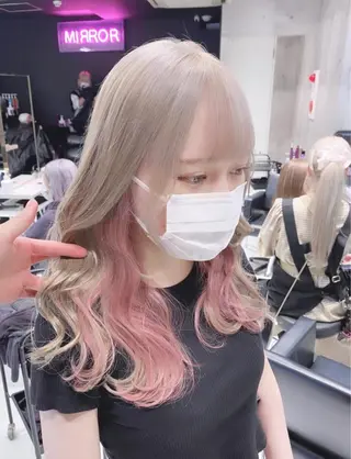 ロング カラー パーマ ヘアアレンジ メンズ キッズ ネイル マツエク・マツパ アイブロウ ハイトーンNo.1 👩🏼NaGiSaのヘアスタイル