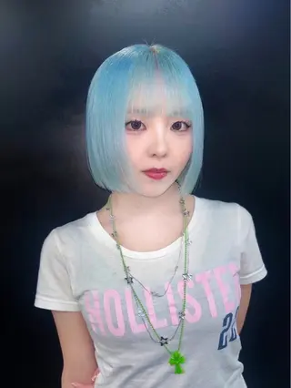 ショート ミリ/原宿/ハイ トーンカラー💫のヘアスタイル