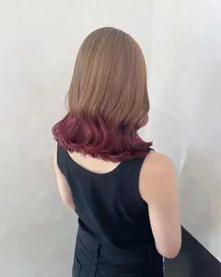 カラー nehus nagaoka所属・🖤複雑履歴ブリーチ Mizuki 🖤のヘアスタイル