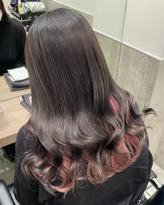 セミロング カラー 💗ガーリーヘア🎀 saki💗のヘアスタイル