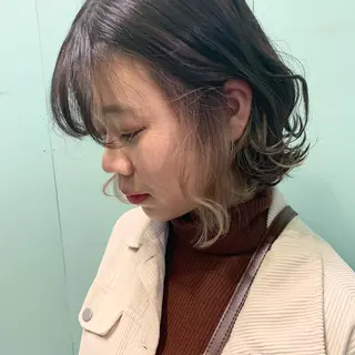 ミディアム カラー ピンクベージュ/新潟 万代/高橋桃葉🍑のヘアスタイル