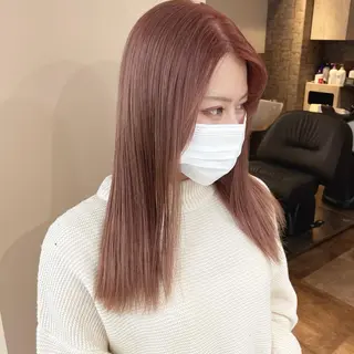 ミディアム rina／ベージュ ワンホン/韓国ヘアのヘアスタイル