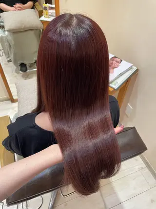 ロング ブラウン/盛れる 顔周り/髪質改善のヘアスタイル