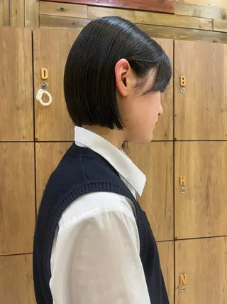 ショート 黒田瀬奈/ボブ まろやかベージュのヘアスタイル