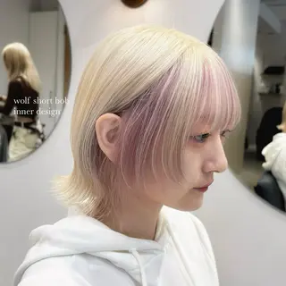 ショート カラー 🌈艶ハイトーン🌈 心を込めます🤝涼介のヘアスタイル