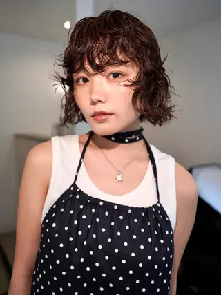 ショート カラー ベージュデザイン パーマKaito🌸のヘアスタイル
