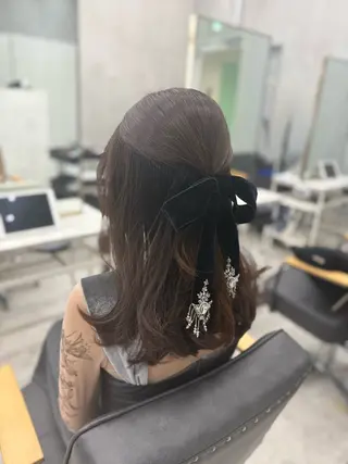 セミロング ヘアアレンジ 似合わせカラー/ヘア セット💐本多恵美のヘアスタイル