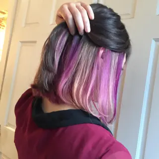 ミディアム カラー ホワイト&レイヤーカ ットエクステ長畠俊輔のヘアスタイル