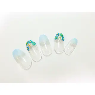 ネイル 痛ネイル/ワンホン/ フィルイン/長さだしのネイルデザイン