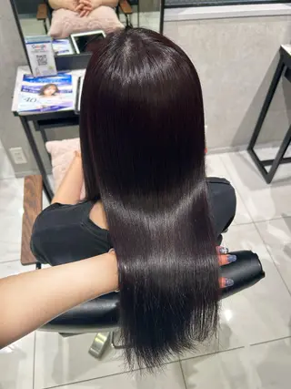 ロング ﾊﾙｶ🎀縮毛矯正 💎ブリーチWカラーのヘアスタイル