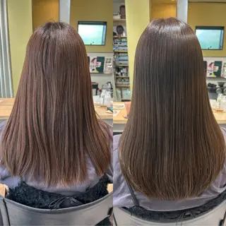 ロング パーマ hub hair レイヤー/透明感のヘアスタイル