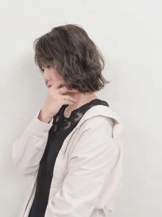 ミディアム カラー パーマ ブルーム yukiのヘアスタイル