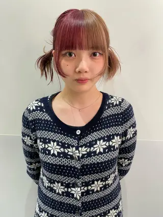 ミディアム カラー SALOWIN所属・ブリーチ✨ ボブ✨レイヤーのヘアスタイル