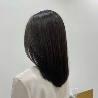 ミディアム カラー 佐藤 悠衣/透明感 カラー/似合わせ前髪のヘアスタイル