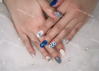 ネイル Shineジェル& チップ長さだしのネイルデザイン