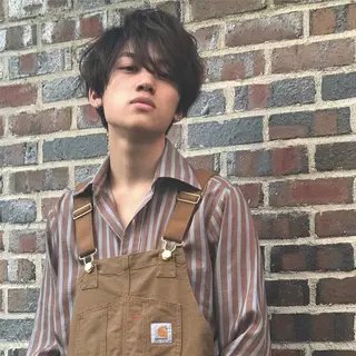 ショート カラー パーマ メンズ 平内 賢人のヘアスタイル