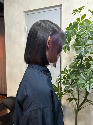 ショート カラー ハイライト/レイヤー ミルクティー/山本のヘアスタイル