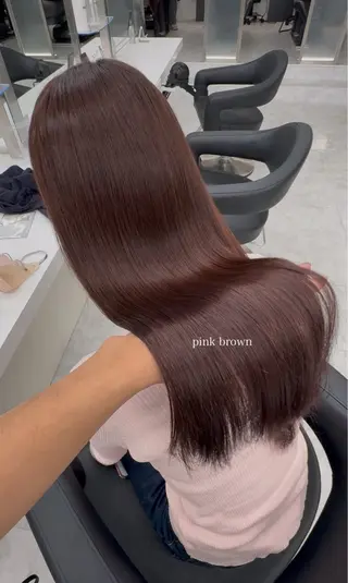 ロング カラー kazuki🍑韓国 トレンド暖色🫗のヘアスタイル