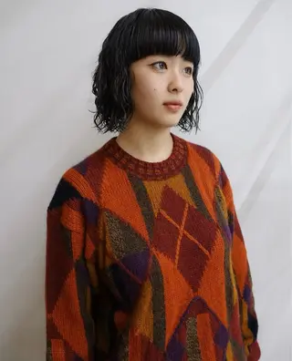 ショート パーマ カットモデル/ ハイトーン/ゆうあのヘアスタイル