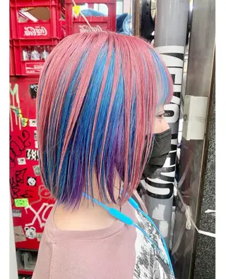 ショート カラー GARU-ガル-所属・TSUNO🦖 派手髪/オタク美容師のヘアスタイル
