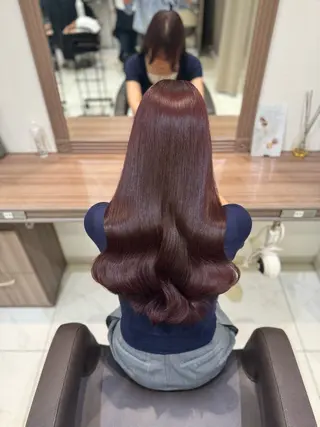 ロング カラー 前髪クロスパーマ /美髪矯正/和田優海のヘアスタイル