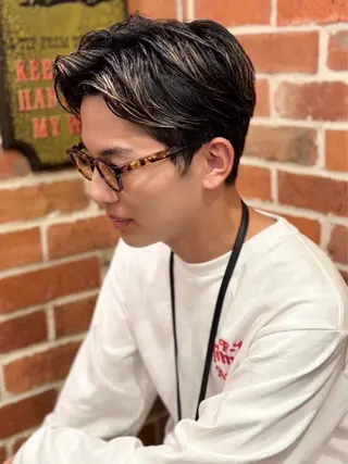 ミディアム パーマ メンズ ヒロ銀座 バーバーショップ神楽坂所属・ひらお あおとのヘアスタイル