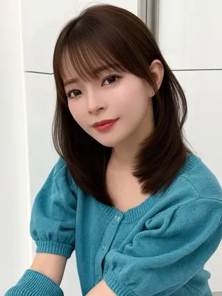 ミディアム カラー ヘアアレンジ 最小顔周り&レイヤー 特化/池袋/kokiのヘアスタイル