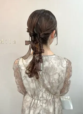 セミロング ヘアアレンジ Mila Akariのヘアスタイル