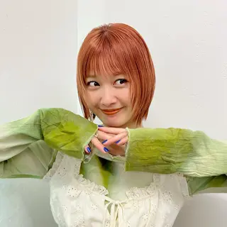カラー 🩰ボブ/暖色カラー 田實 紗和 🥑🫧のヘアスタイル