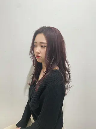 ロング cinq PROJECT所属・ミルクティーベージュ /三村克彦のヘアスタイル