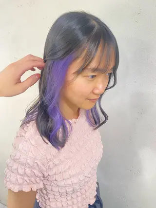 ロング カラー ond〖オンド〗所属・中目黒インナーカラー ボブ橋本青輝のヘアスタイル