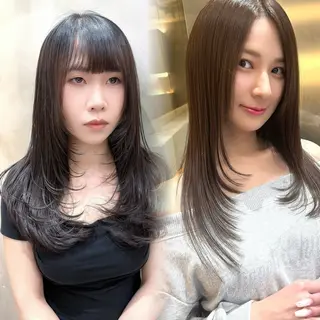 ロング カラー ✨縮毛矯正　韓国ヘア レイヤー✨大濱快斗のヘアスタイル