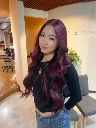 ロング カラー デザインカラー／ ハイトーン／竹井俊介のヘアスタイル