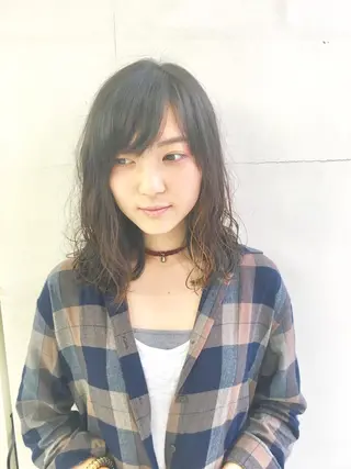 セミロング 岸 保奈美のヘアスタイル