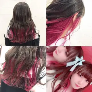 セミロング カラー "PEPPU "所属・派手髪、ハイトーン ショートヘアShinのヘアスタイル