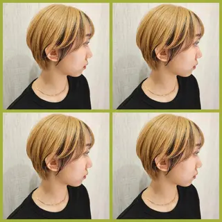 カラー ショート 顔周りレイヤーカット 髪質改善代表西村功平のヘアスタイル