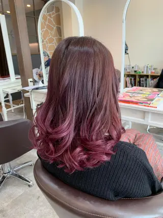 セミロング カラー La fith  hair chill 松山大街道店所属・不動令 認定カラーリストのヘアスタイル