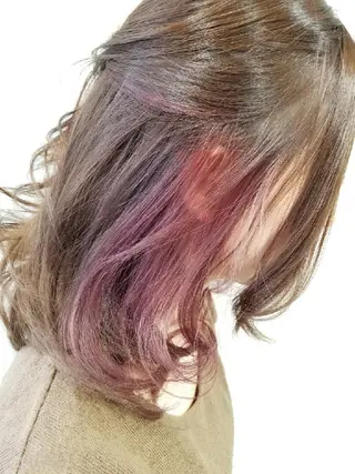 ミディアム カラー 店長 とみー / ツヤ感&似合わせのヘアスタイル