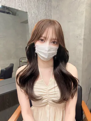 セミロング カラー ヘアアレンジ 【韓国くびれ】ヘア 💕田中将吾のヘアスタイル