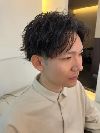 ショート パーマ メンズ 髪質改善/縮毛/トリ ートメント/平野広大のヘアスタイル