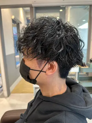 ミディアム パーマ メンズ 💈メンズ特化 美容師サキ💈のヘアスタイル