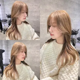 セミロング _WHITE難波店[アンダーバーホワイト]所属・艶カラー/髪質改善 /韓国風/中村嘉秀のヘアスタイル