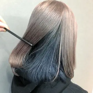 ミディアム カラー レイヤーブリーチ特化 ホワイト専門/岸のヘアスタイル