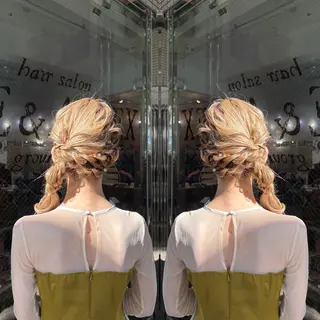 セミロング ヘアアレンジ ☻モエカ/ハイトーン アレンジ☻のヘアスタイル