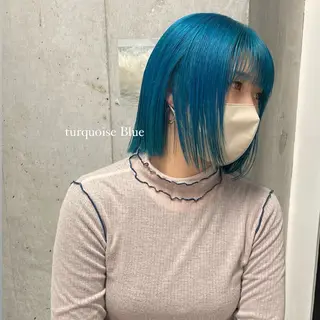 ミディアム カラー ハイトーン/ボブ /HBL/AYUNAのヘアスタイル